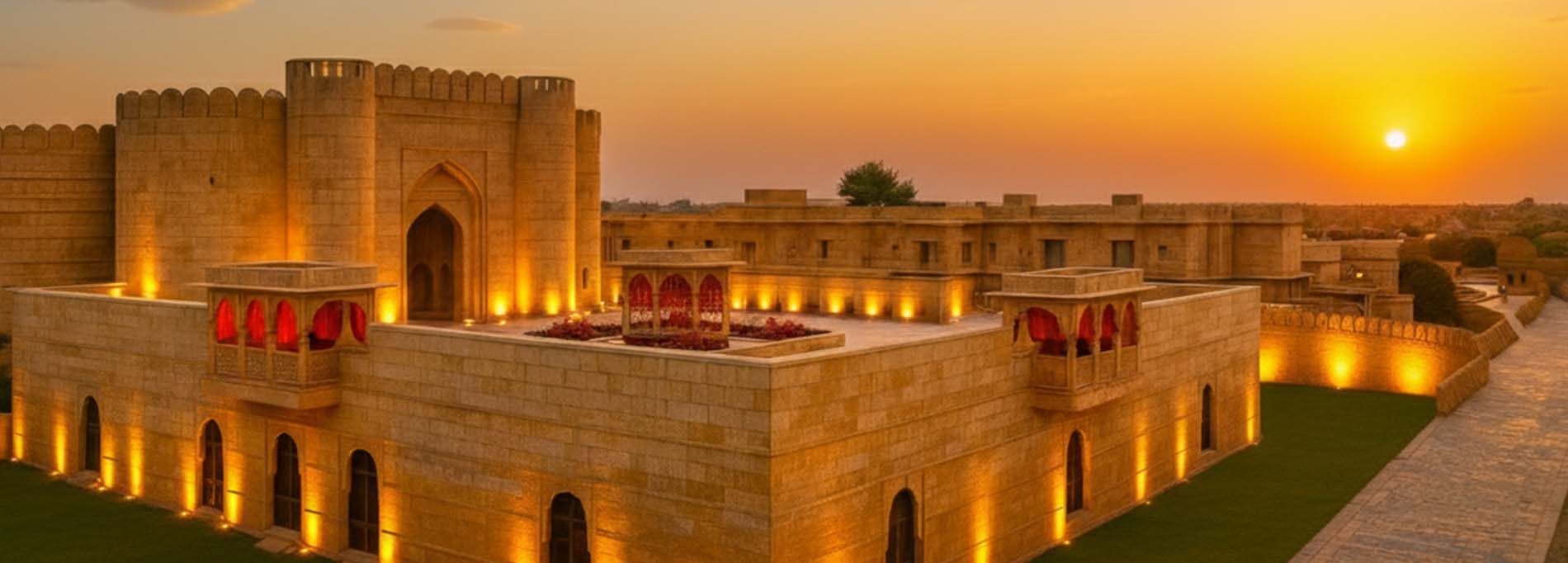 Gobindgarh Heritage Hotel at golden hour