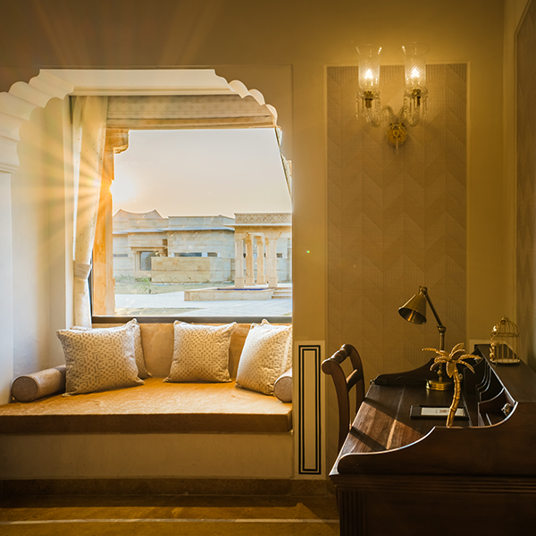 Desert sunset from hotel terrace